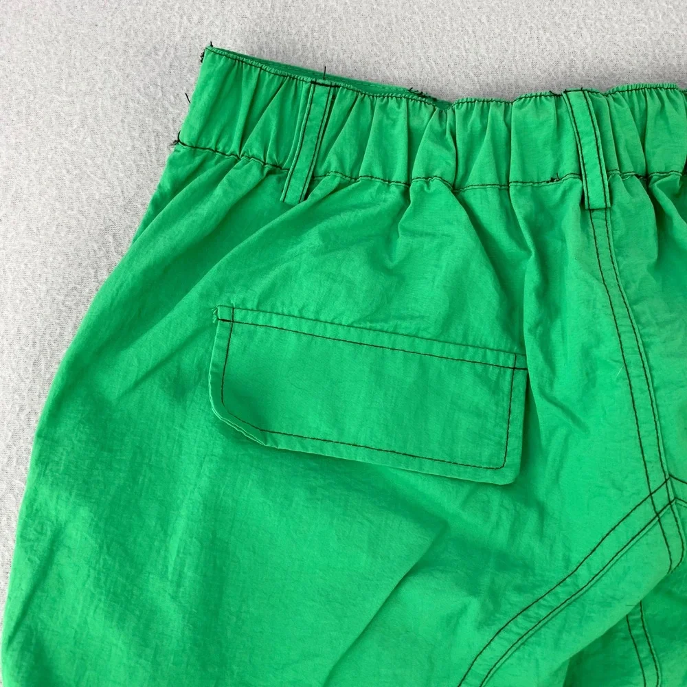 Love Tree Parachute Cargo Pants Womens Medium Green Streetwear Nylon Y2K Baggy - Picture 4 of 11